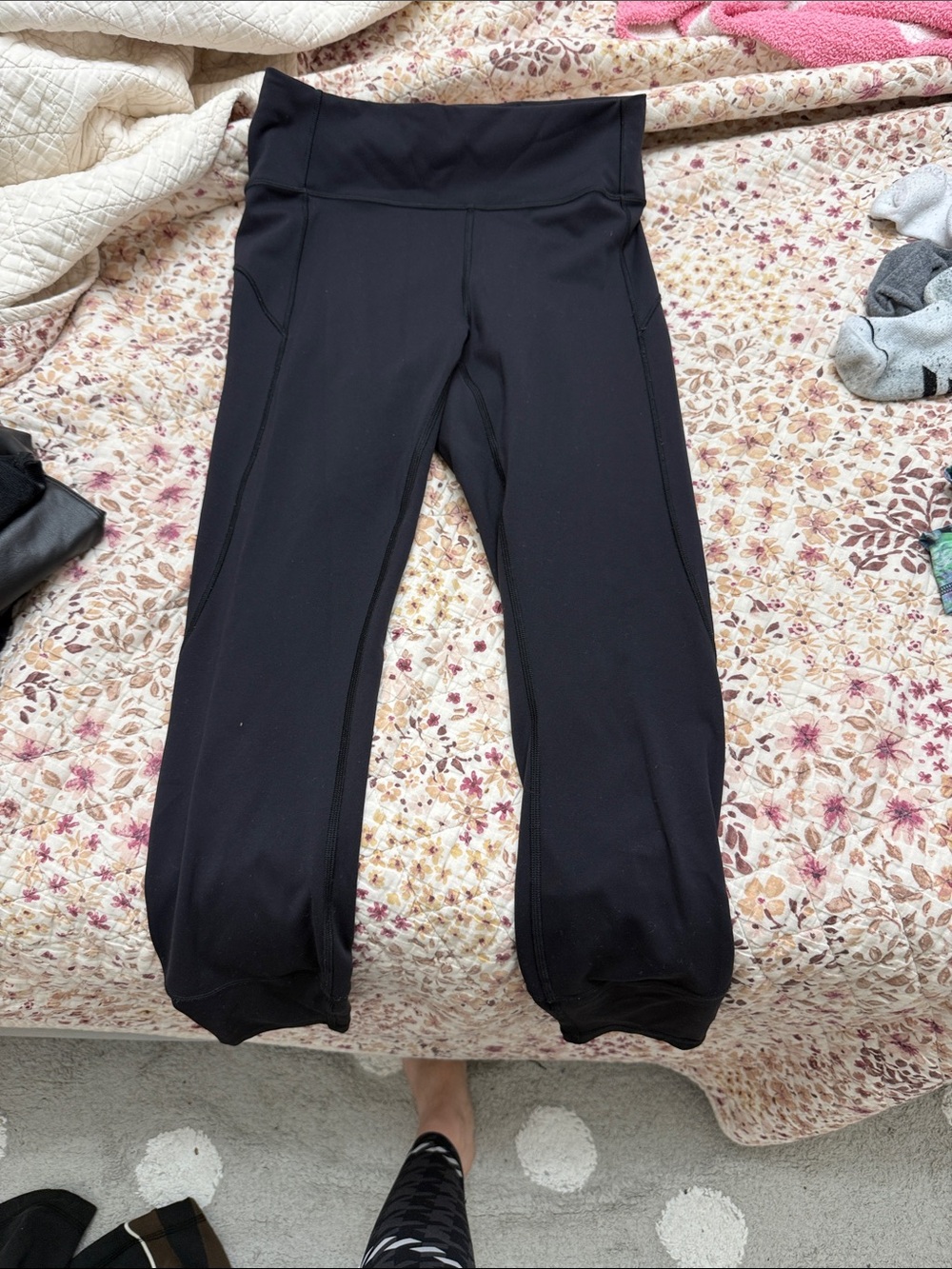 lululemon athletica Black Capri Leggings with Wide Waistband